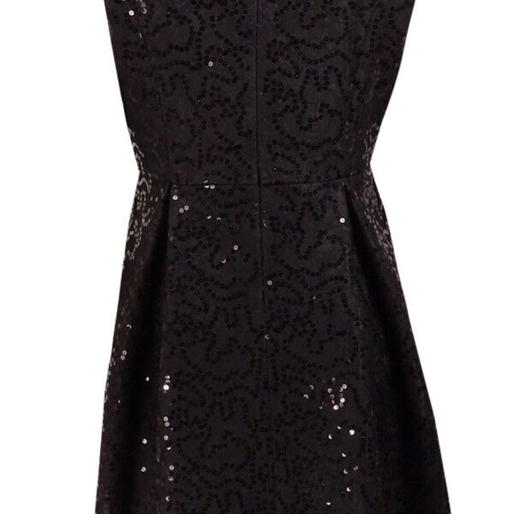 Black Sequin Calvin Klein Cocktail Dress - 6 - Picture 2 of 7